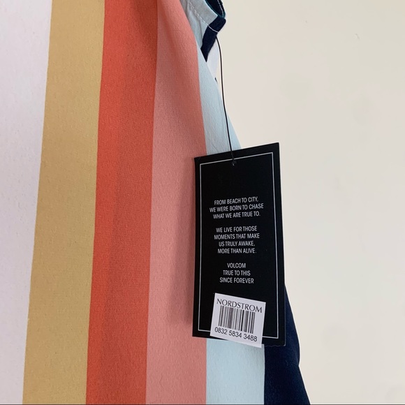 Volcom | “Flavor Up” Spaghetti Strap Striped Cropped V-neck Camisole Tank Top - Picture 14 of 16